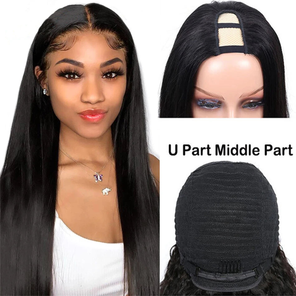 Straight U Part Human Hair Wig