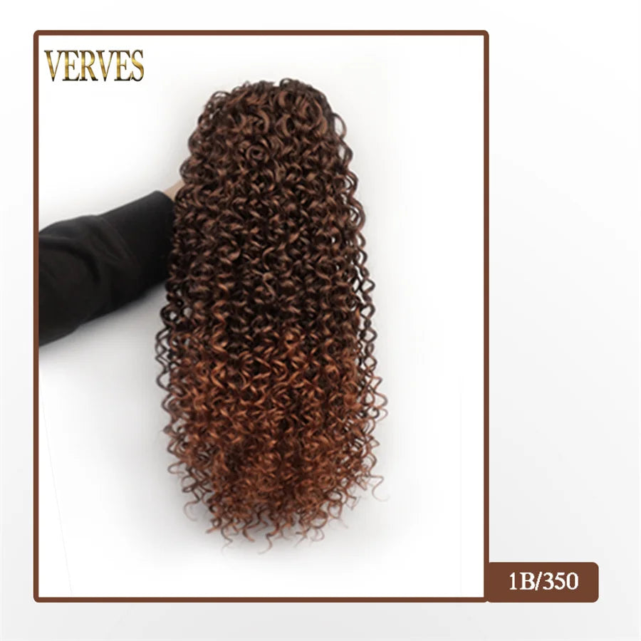 VERVES Synthetic 16Inch Drawstring Curly 16 Inch Ponytail