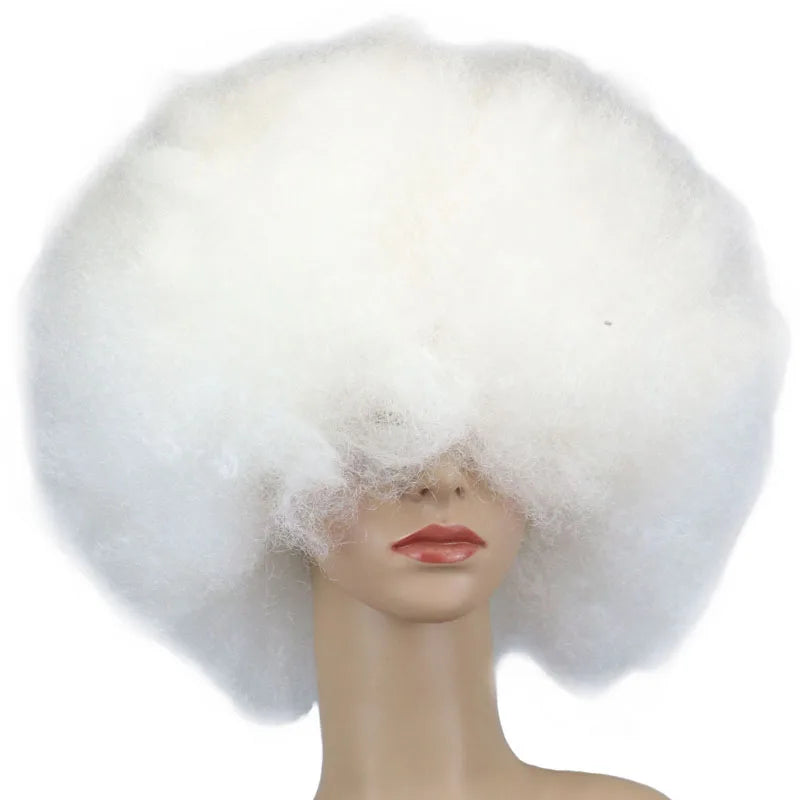 Synthetic 200g Super Big Short Curly Party Afro Wigs - Various Colors Available