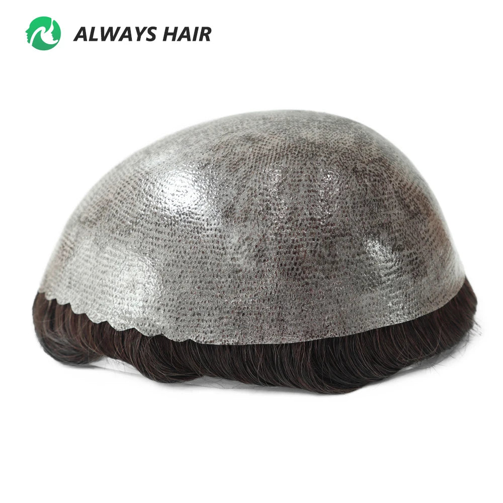 130% Density Indian Human Hair 0.10-0.12 Thickness Skin Men's Capillary Prothesis - Various Options Available
