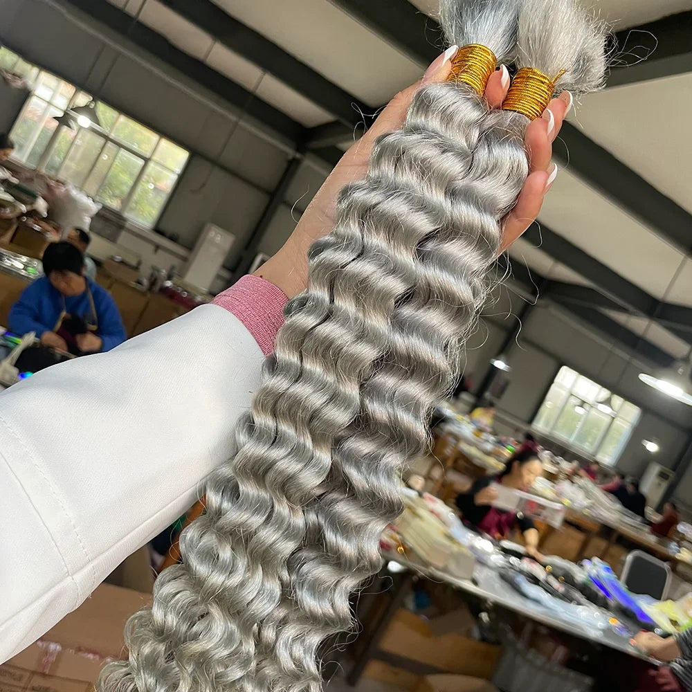 Deep Wave Bulk Human Hair for Braiding - Various Colors Available