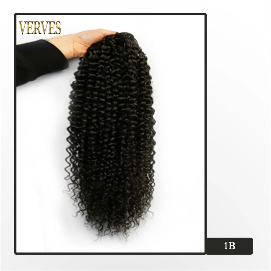 VERVES Synthetic 16Inch Drawstring Curly 16 Inch Ponytail