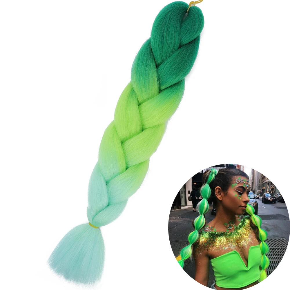 24" Synthetic Yaki Jumbo Braiding Hair - Various Colors Available