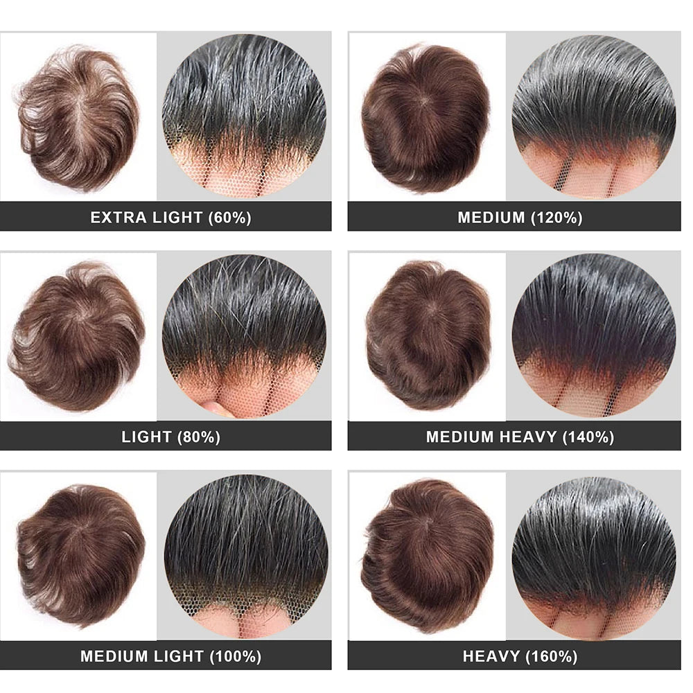 Natural Hairline Toupee Human Hair Double Knots Hair System - Various Options Available