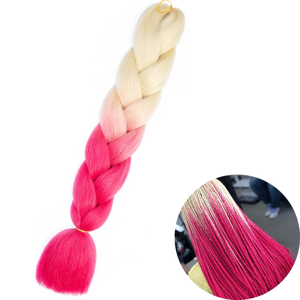 24" Synthetic Yaki Jumbo Braiding Hair - Various Colors Available