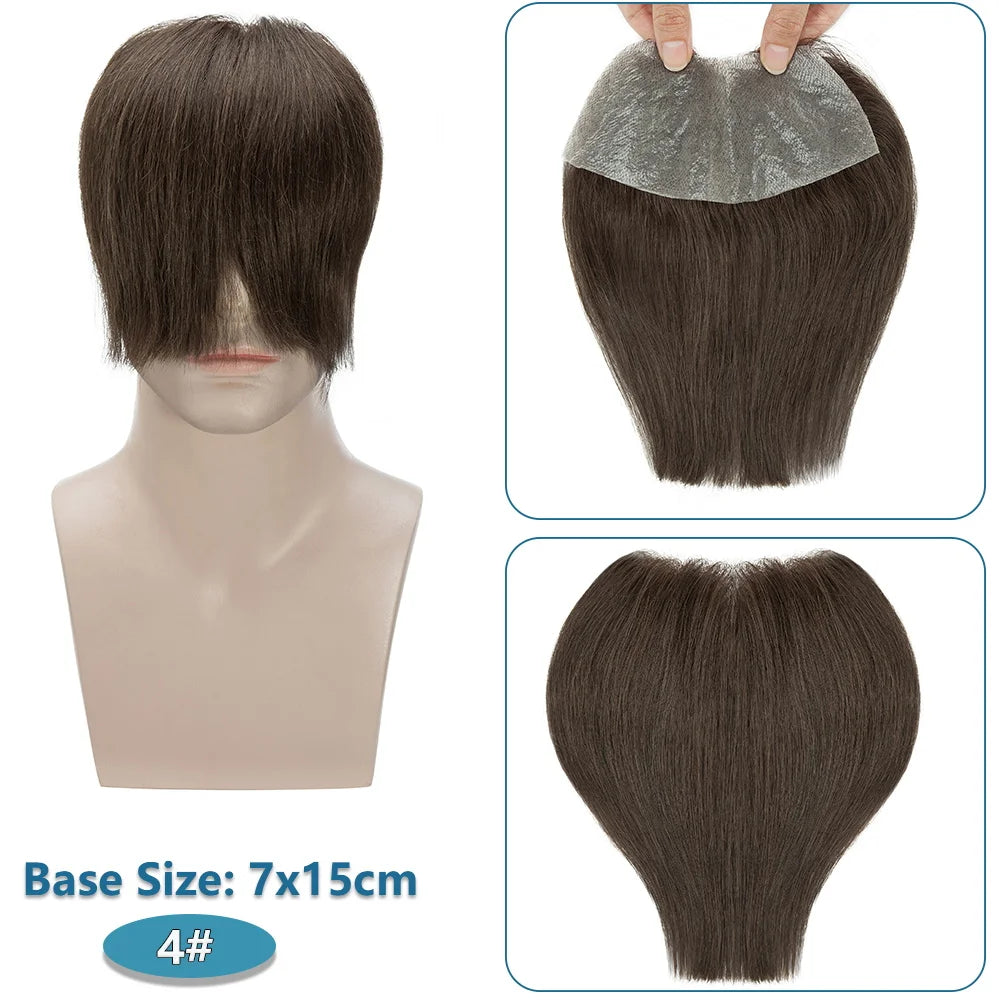 7X15cm Frontal - Straight Human Hair Replacement Topper - Various Options Available
