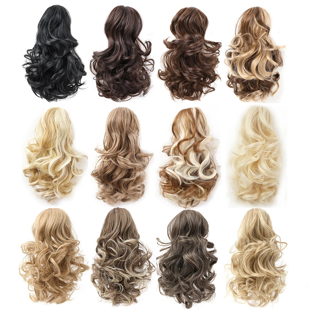 Short Synthetic Curly Claw Clip On Ponytails