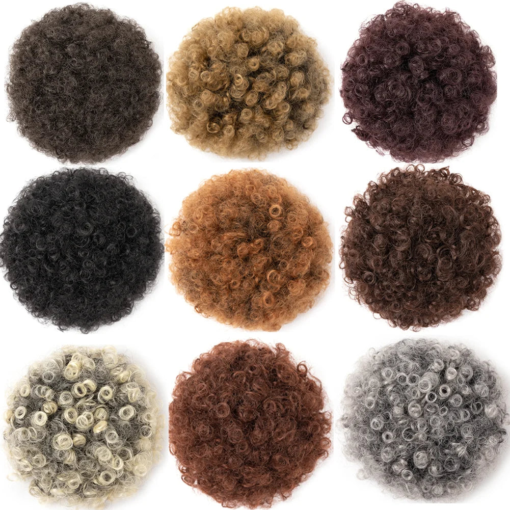Afro Kinky Curly Puff Drawstring Synthetic Bun Ponytail