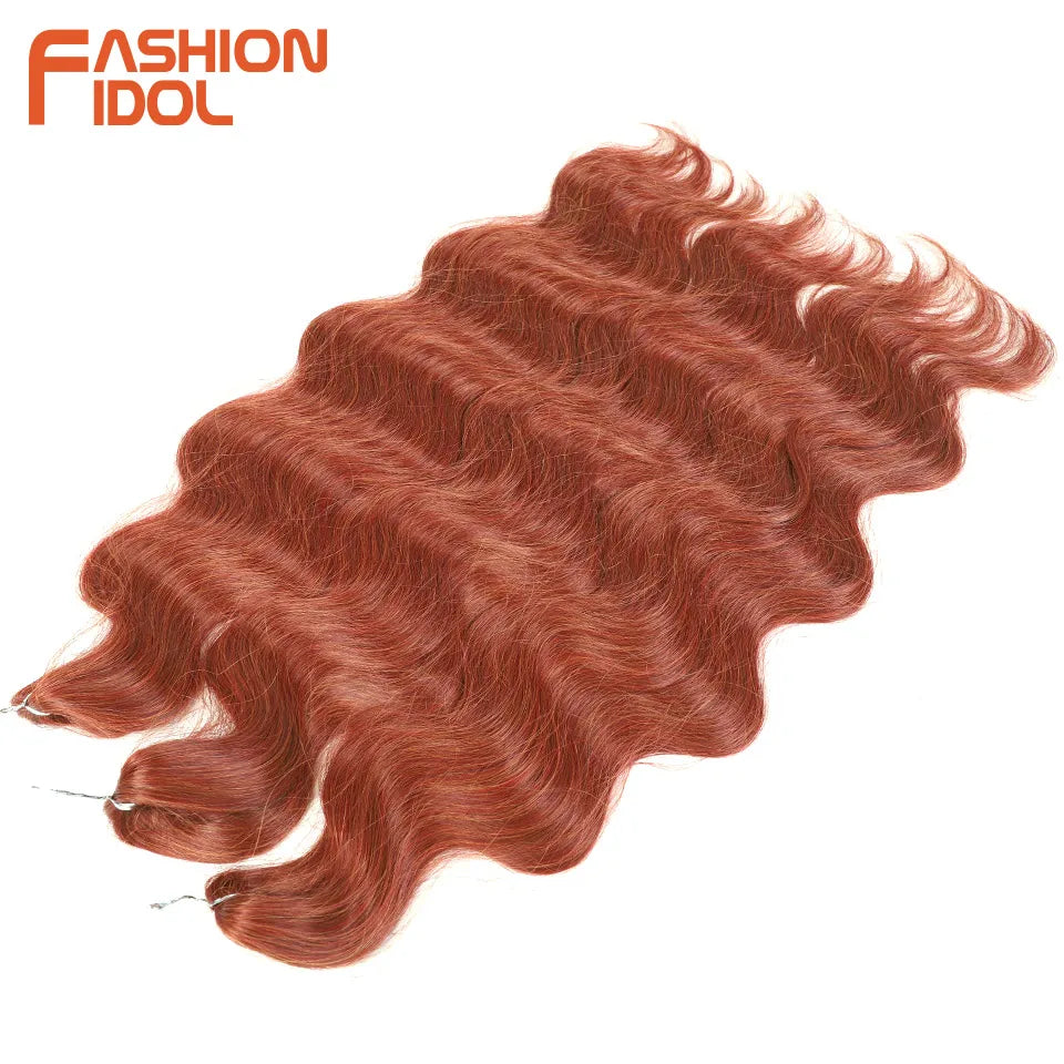 Ombre Body Wave Crochet Hair 24 Inch Long Synthetic Hair - Various Colors Available