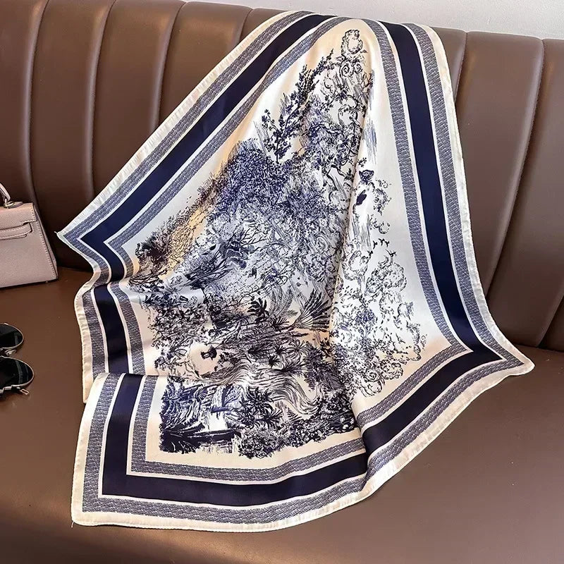 100%Polyester Scarf 70cm Printed Square Scarf