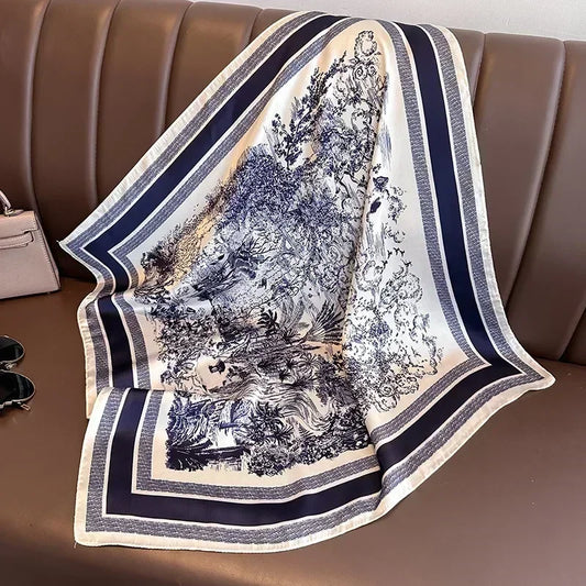 100%Polyester Scarf 70cm Printed Square Scarf