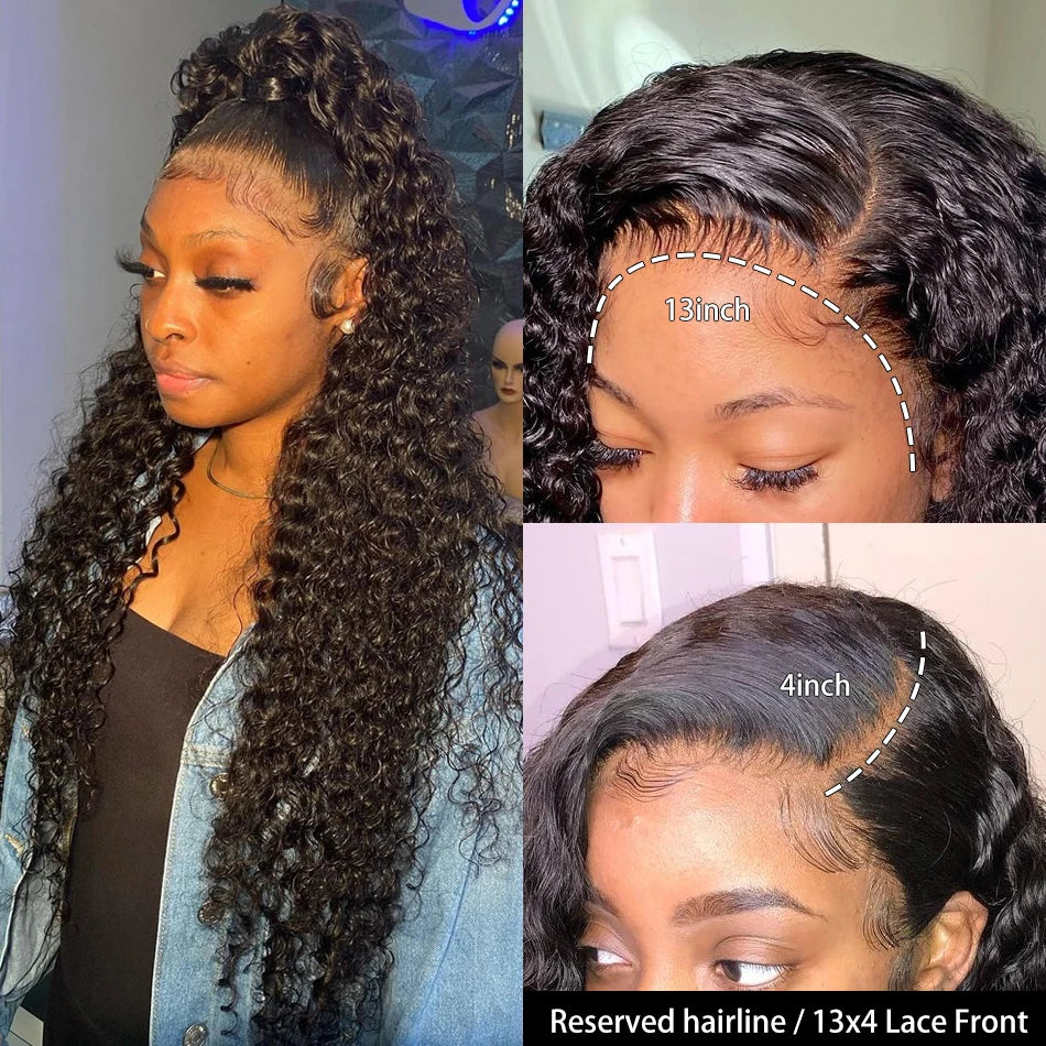 Deep Kinky Curly - HD Transparent Lace Frontal  Human Hair Wig