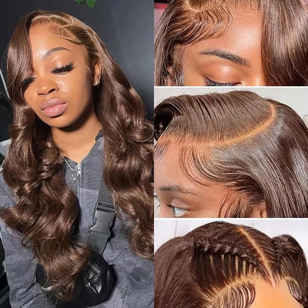 Chocolate Brown Body Wave - HD Lace Frontal Human Hair Wig