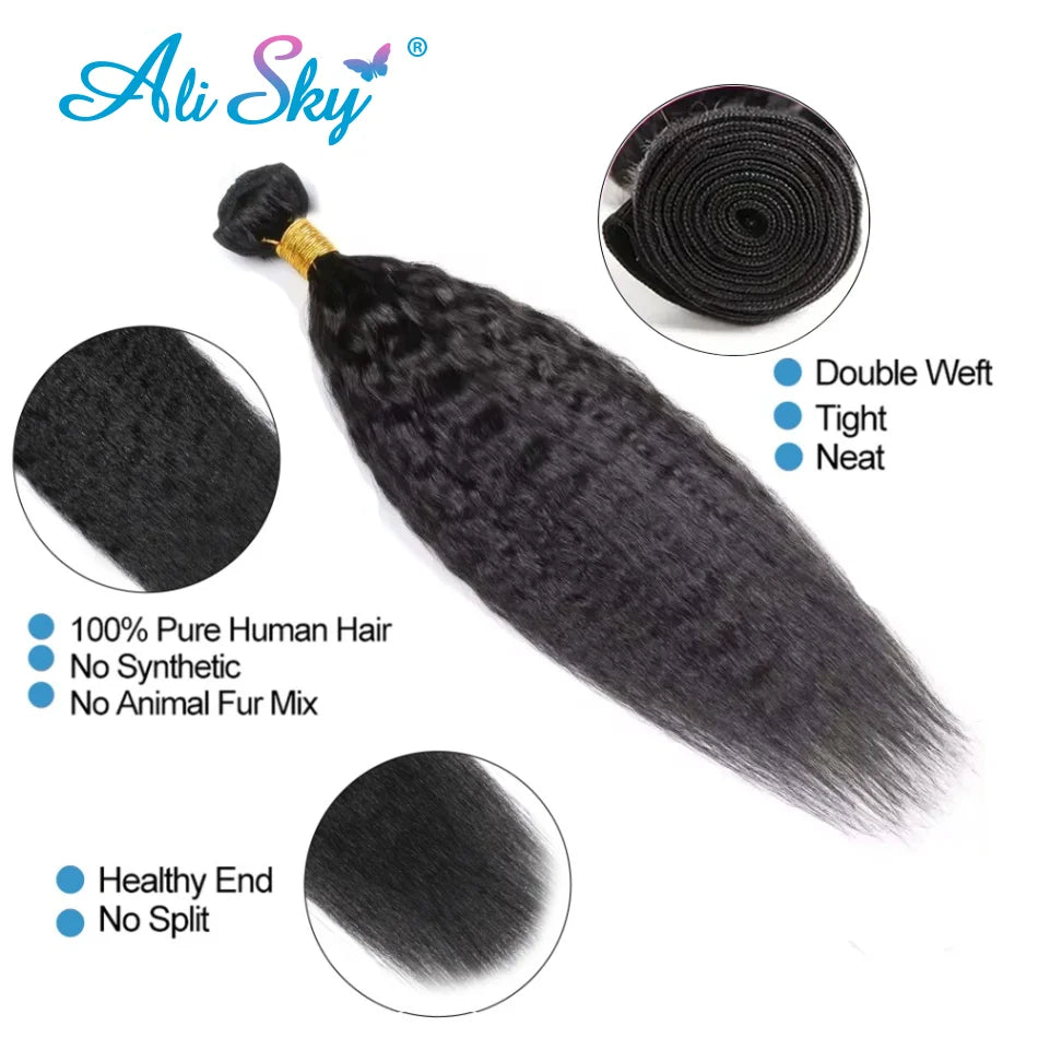 Peruvian Human Hair Kinky Straight Bundles