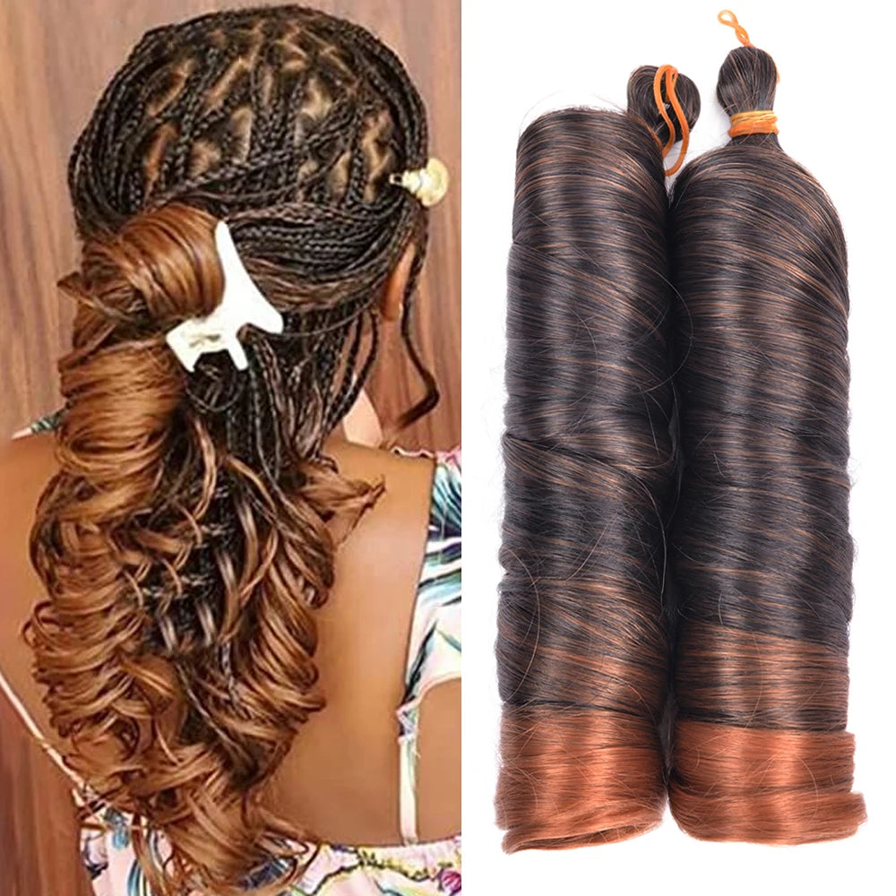 French Spiral Curls Synthetic Braiding Hair - Pre Stretched - Various Colors Available