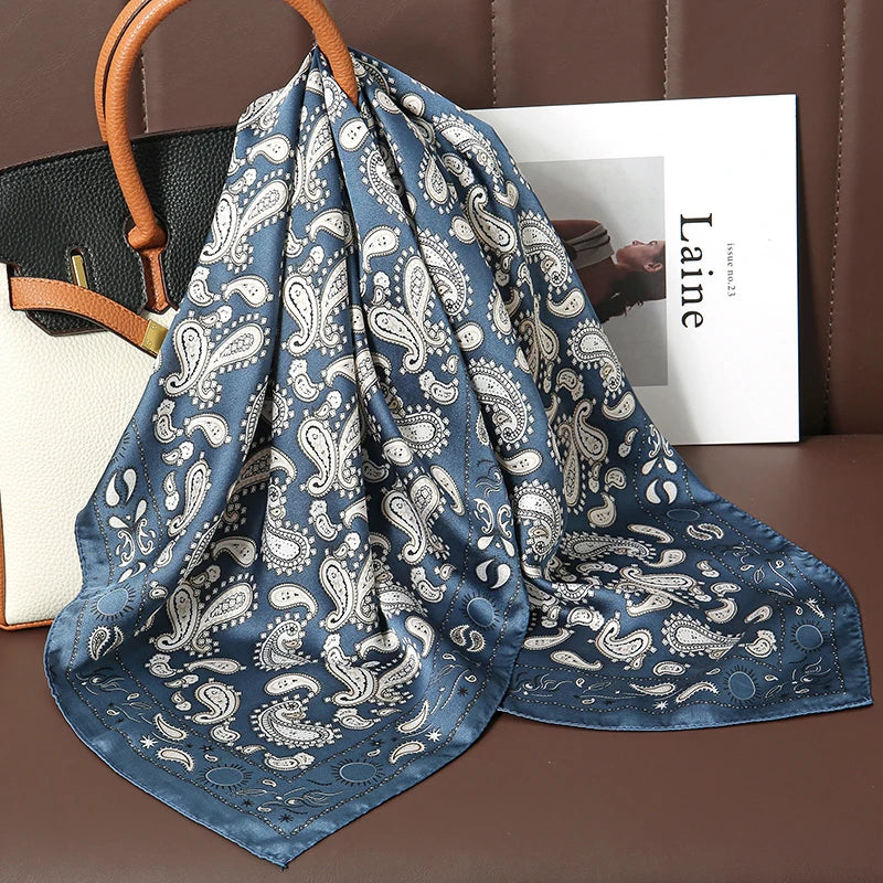 Luxury Print Satin Silk Square Scarfs