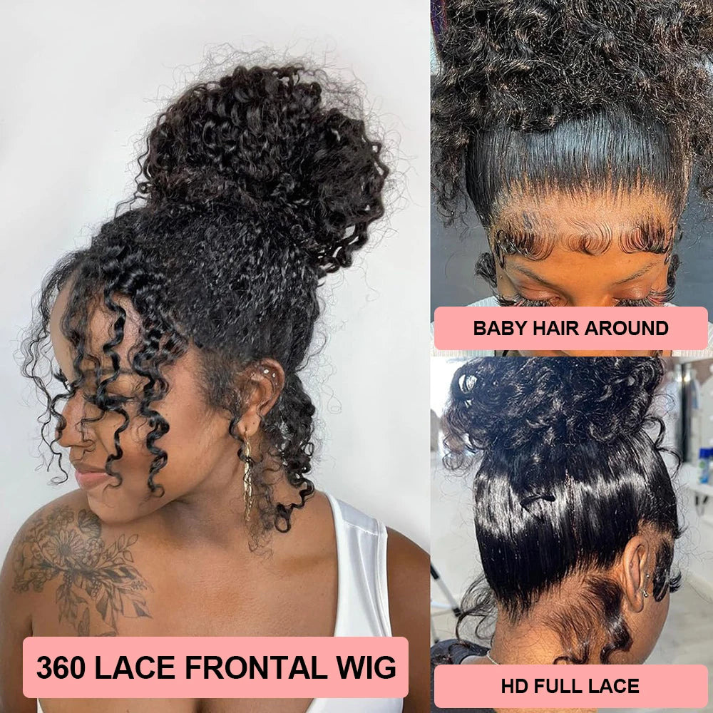 Brazilian Deep Wave Curly - Pre Plucked 360 Lace Front Human Hair Wig