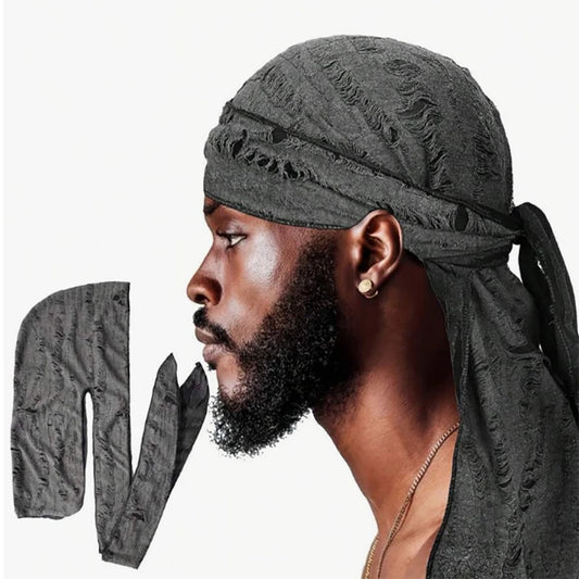 Men Vintage hole Cotton Durag Scarf Unisex - Various Colors Available