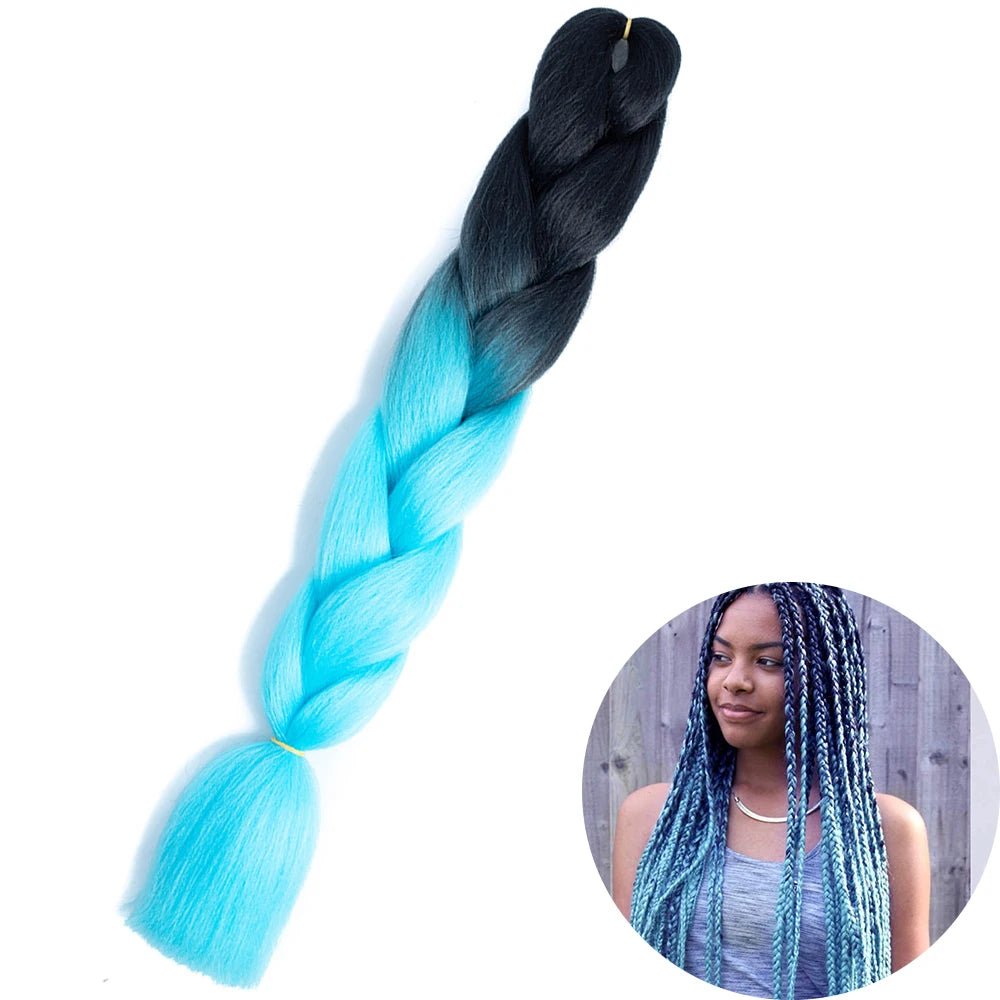 24" Synthetic Yaki Jumbo Braiding Hair - Various Colors Available