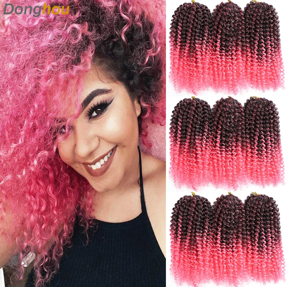 8 Inch Curly Passion Twist Synthetic Crochet Hair - Various Colors Available