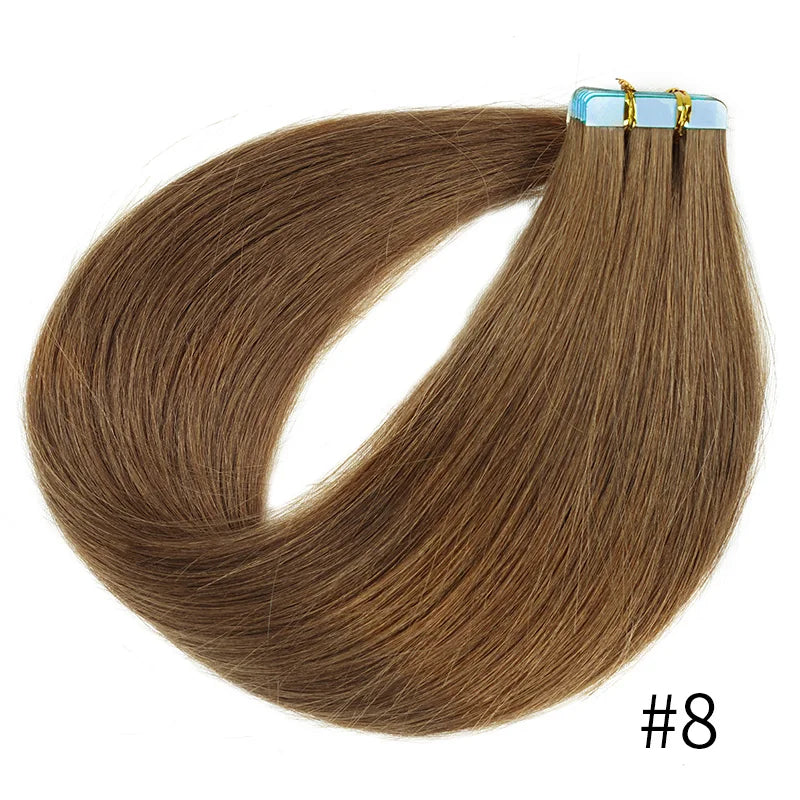 Straight Natural Remy Human Hair Tape Ins