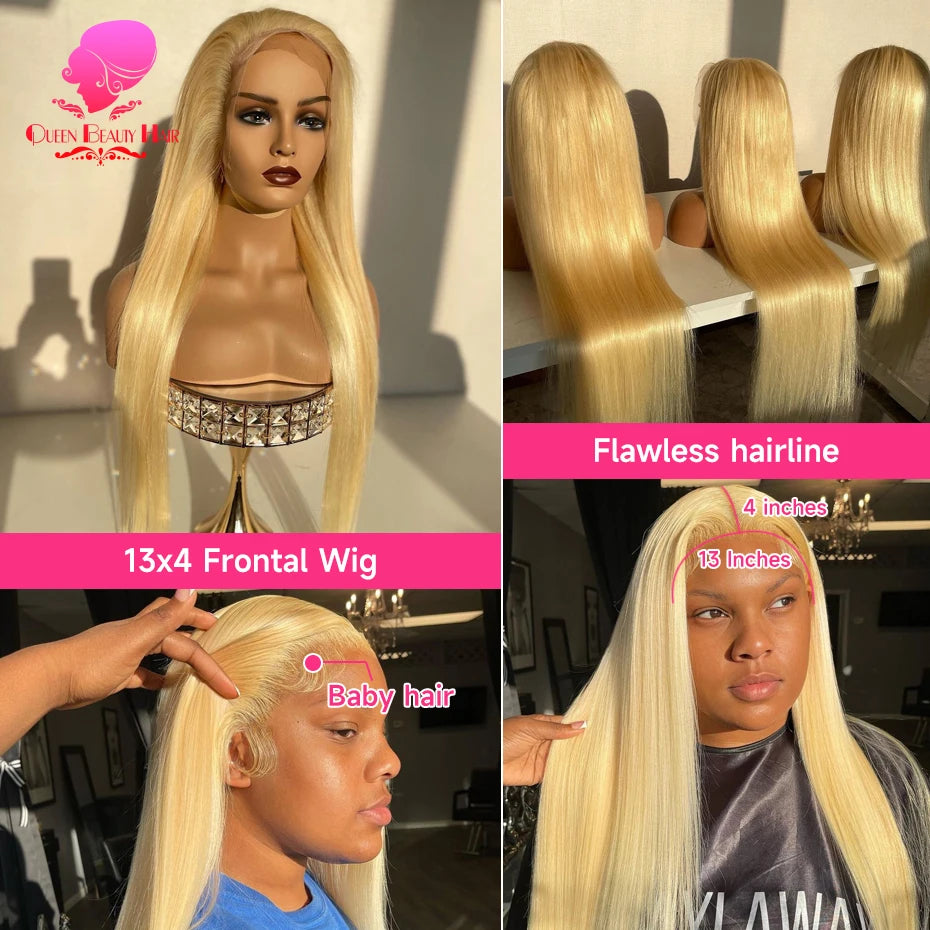 Blonde Bone Straight - 360 Pre Plucked Full Lace Frontal Human Hair Wig