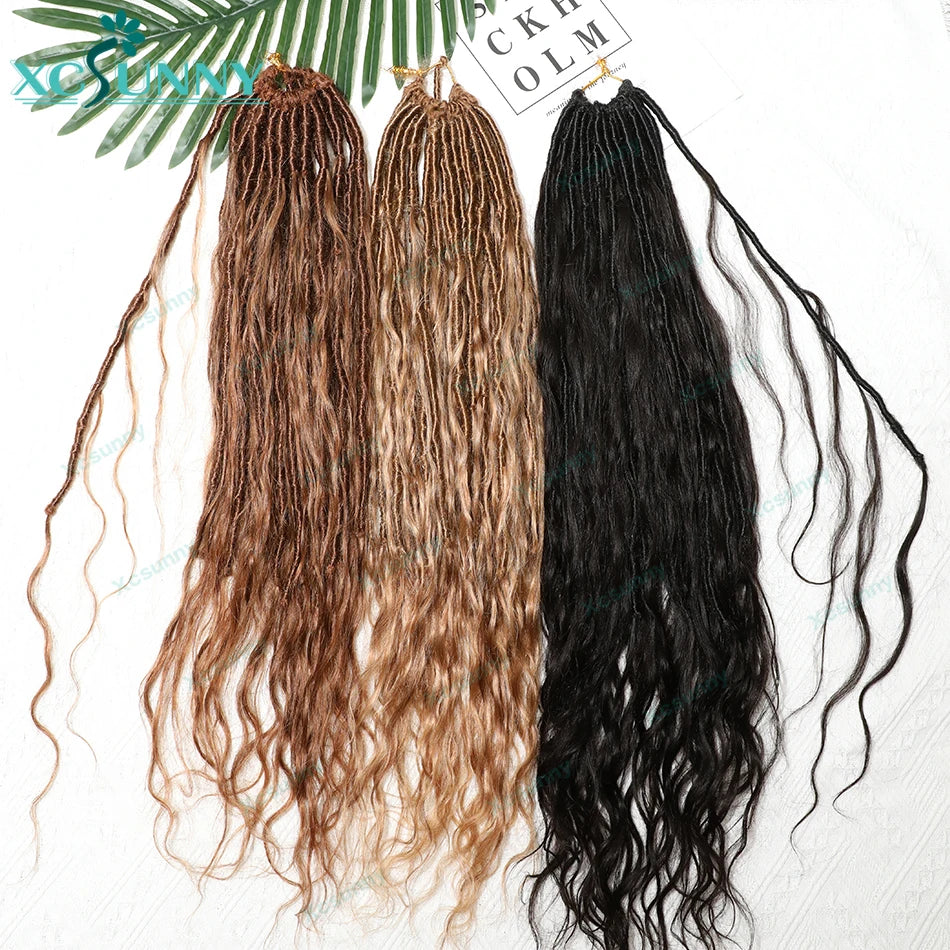 Body Wave Human Hair Pre Looped Crochet Boho Locs