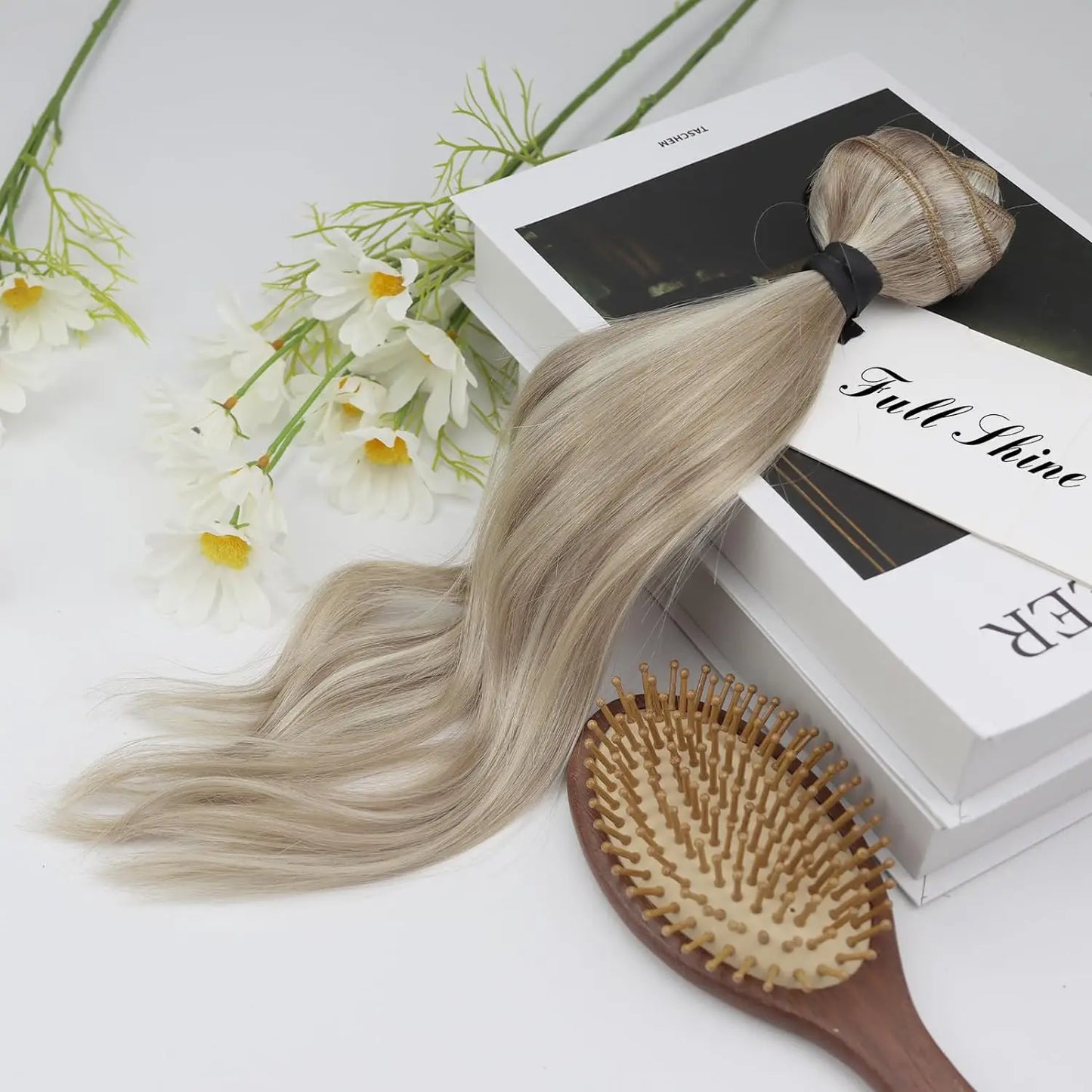Full Shine Straight Human Hair 3pc Clip in Hair Extensions  - Various Colors Available