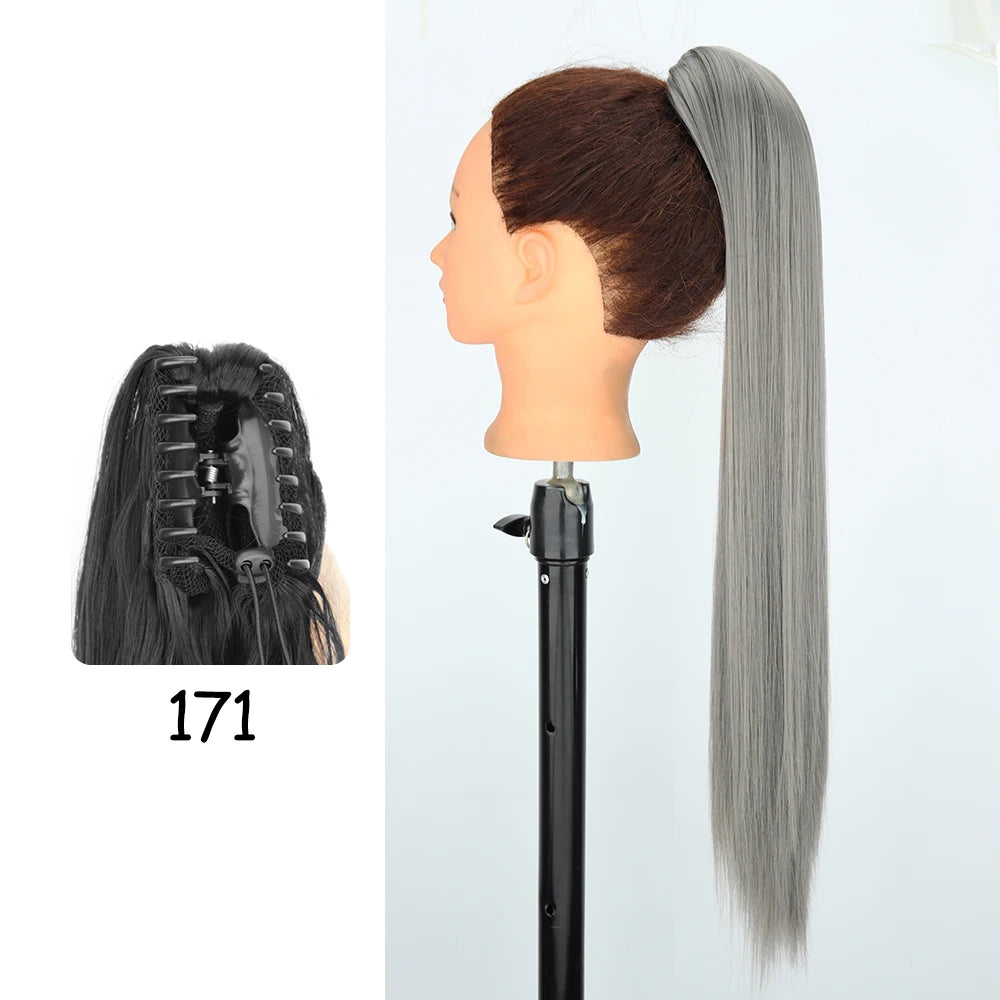 Synthetic 24" Long Wavy Claw Clip On Ponytail