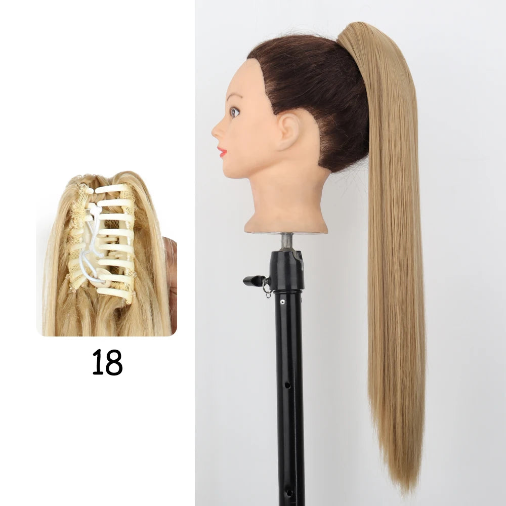 Synthetic 24" Long Wavy Claw Clip On Ponytail