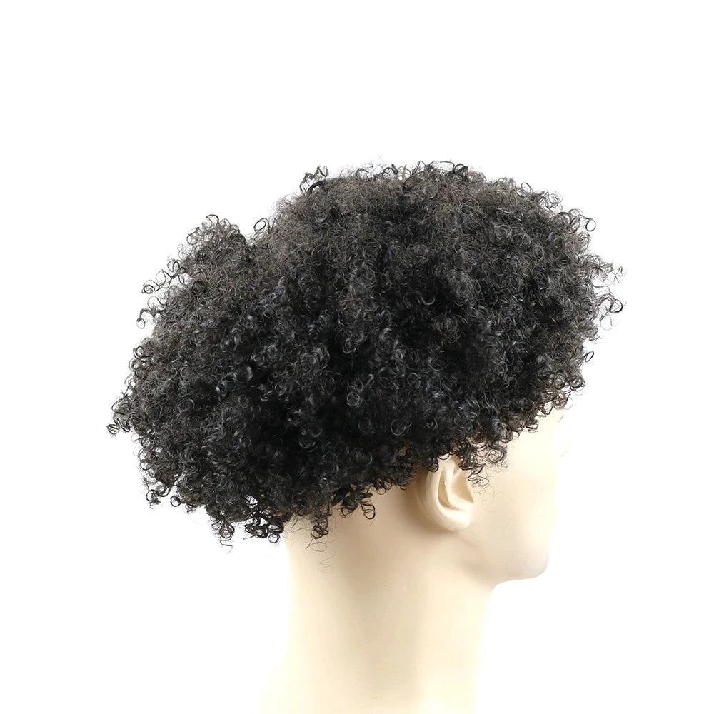 8mm Kinky Curly Mono Lace with PU 100% Human Hair Unit
