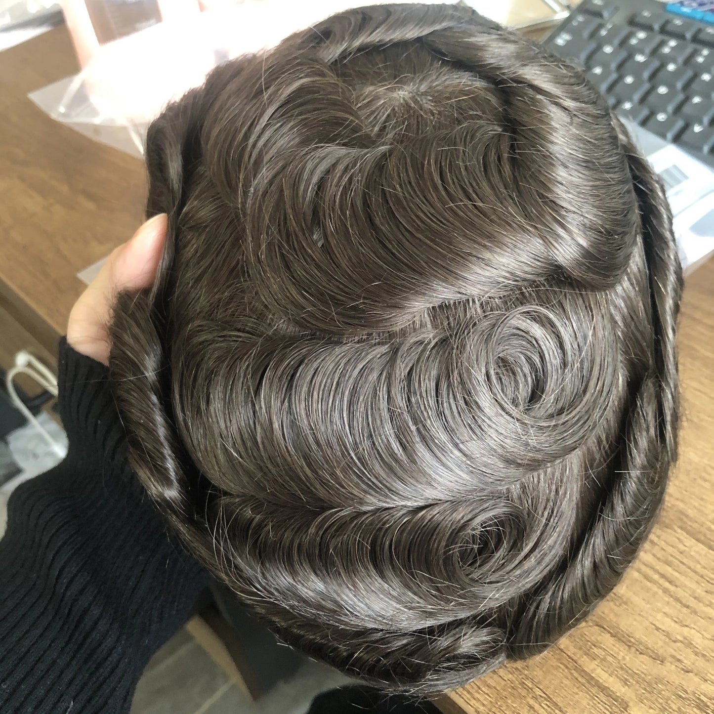 100% Human Hair Natural Hairline Skin Pu Thin 0.1mm Base, 110% Density ,Toupee/Replacement Unit - Various Options Available