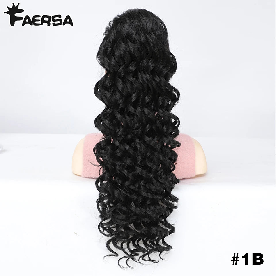 24inch Synthetic Drawstring Curly Ponytail With secure Clip