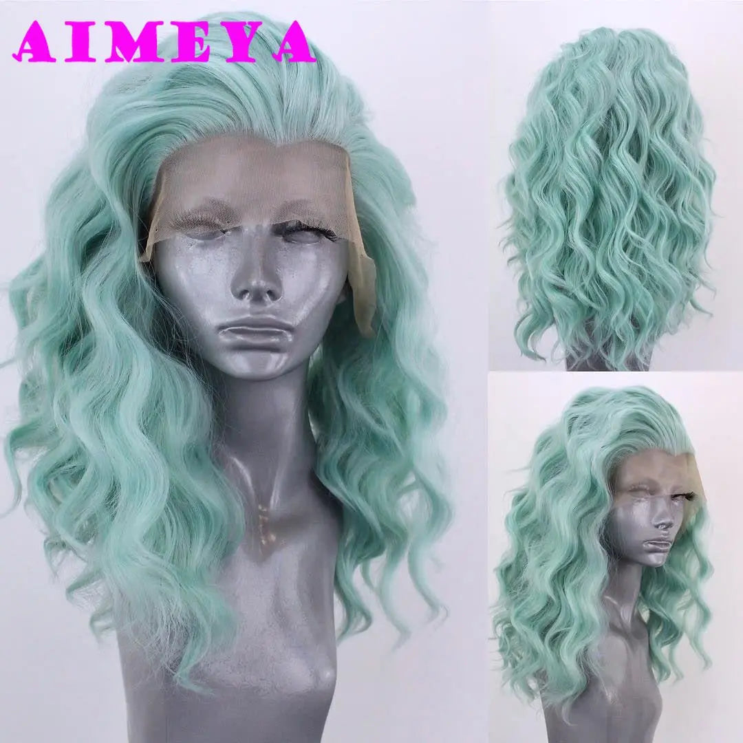 Water Wave Short Synthetic Lace Front Wigs - Various Colors Available
