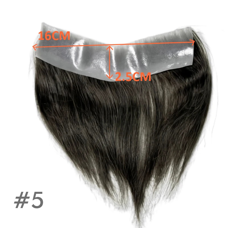 Straight 100% Human Remy Hair V Style Thin Skin Full PU Men's Capillary Prosthesis Frontal - Various Options Available