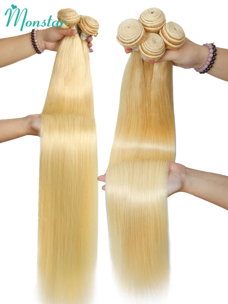 613 Blonde Brazilian Remy Straight Human Hair - Various Lengths