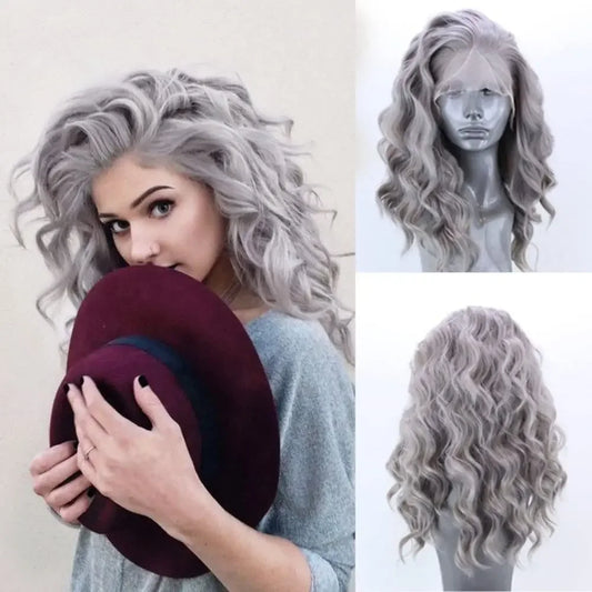 Water Wave Short Synthetic Lace Front Wigs - Various Colors Available
