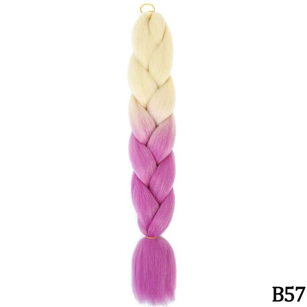 24" Synthetic Yaki Jumbo Braiding Hair - Various Colors Available
