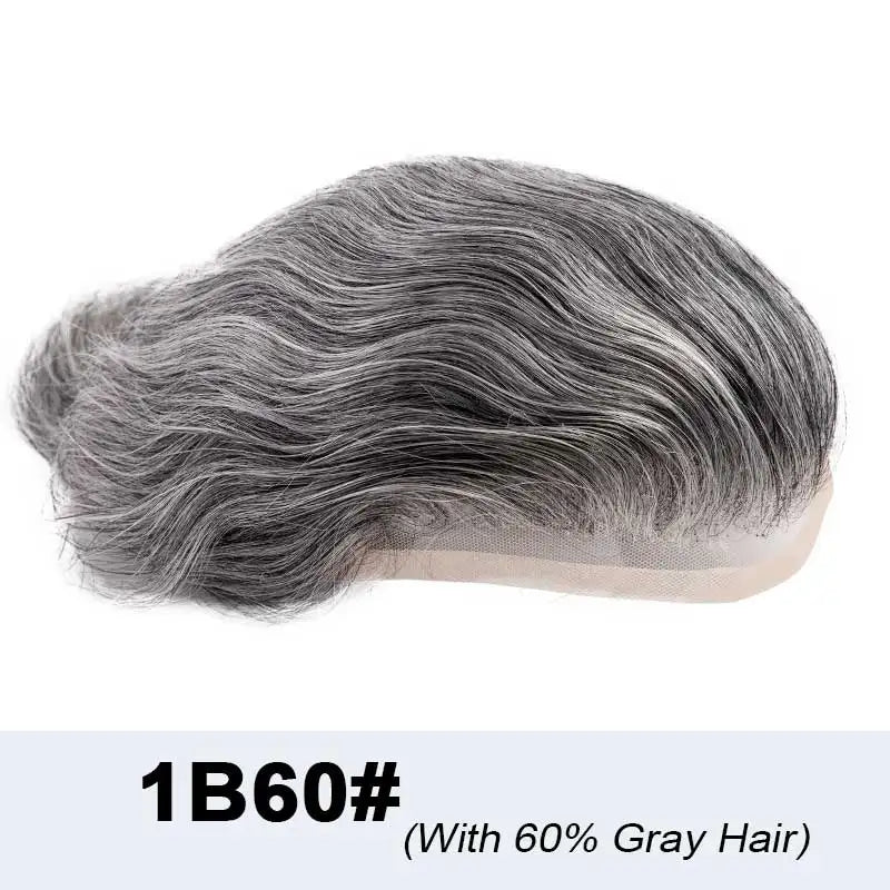 Mono Lace Men's Skin Pu Around Toupee Prosthesis Remy Human Hair Systems - Various Options Available