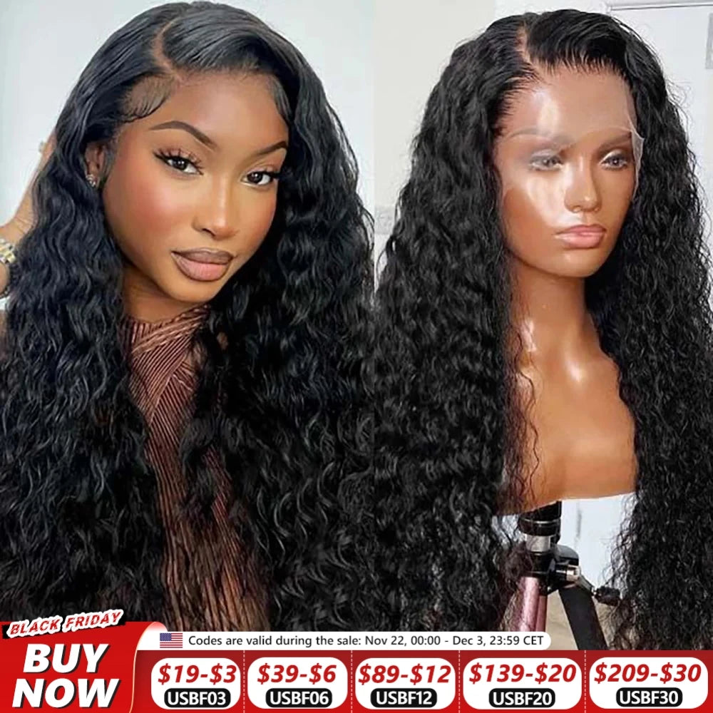 Peruvian Water Wave - 13x6 Transparent Lace Front Human Hair Glueless Wig