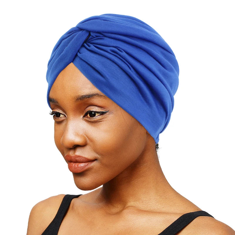 Women Double Layer Satin Lining Stretch Turban
