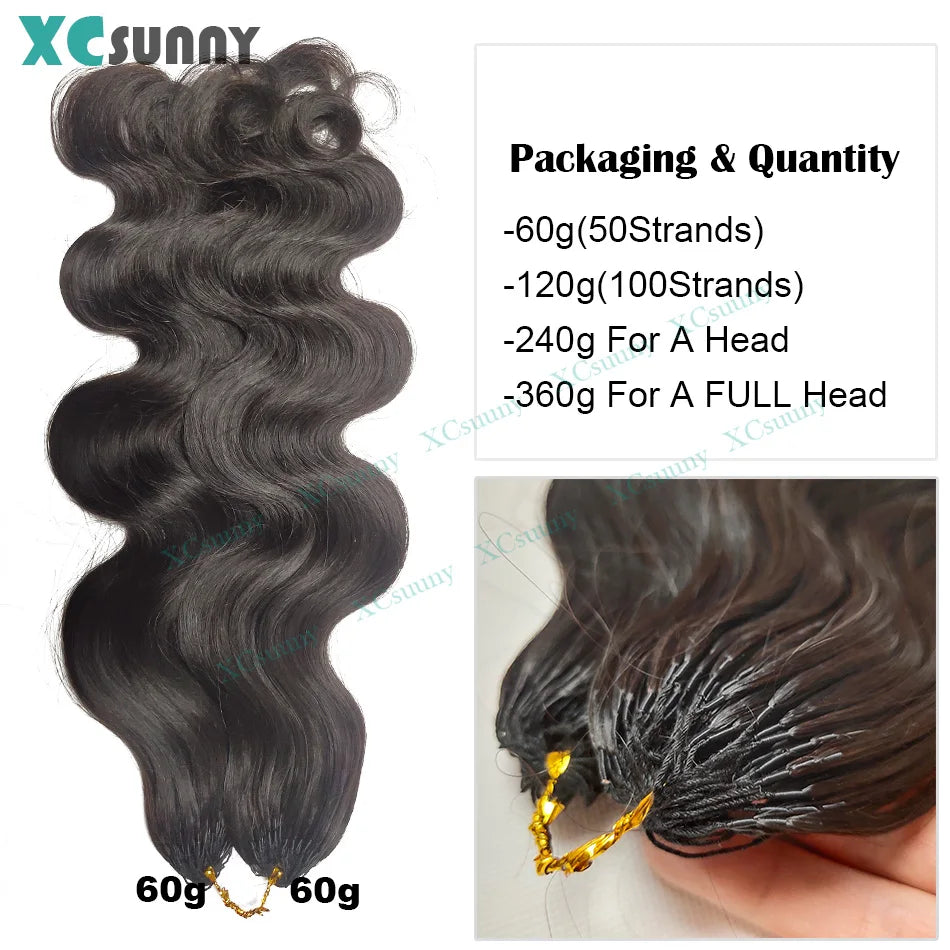 Body Wave Crochet Human Hair Knotless Invisible Crochet Extensions With String In The Middle