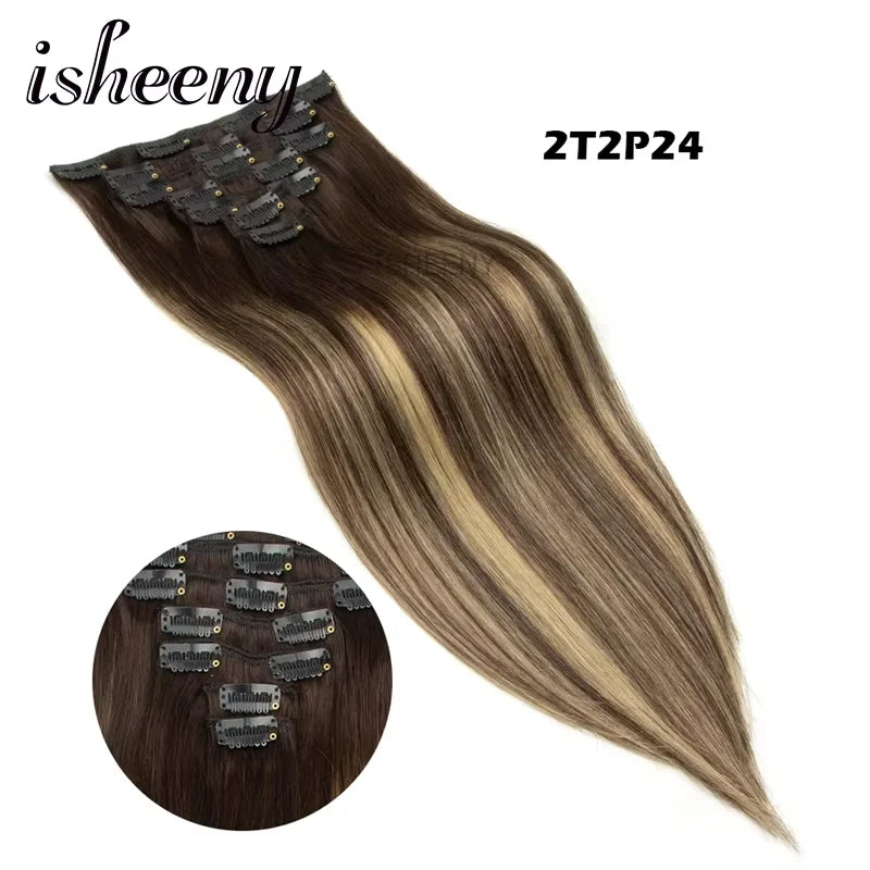 Straight Human Hair Clip Ins - Various Options Available