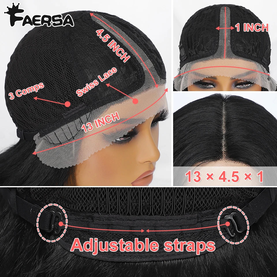 Black Brown Curly Synthetic Lace Front Wigs - Various Colors Available