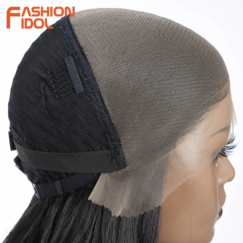 FASHION IDOL 12 Inch Bob Body Wave 13x7 HD Lace Front Synthetic Wigs - Various Colors Available