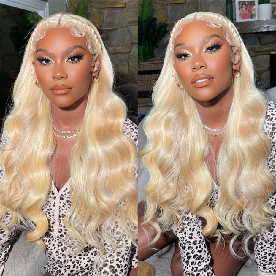 Silver Grey Brazilian Bone Straight or Body Wave - Pre Plucked Lace Front Human Hair Wig