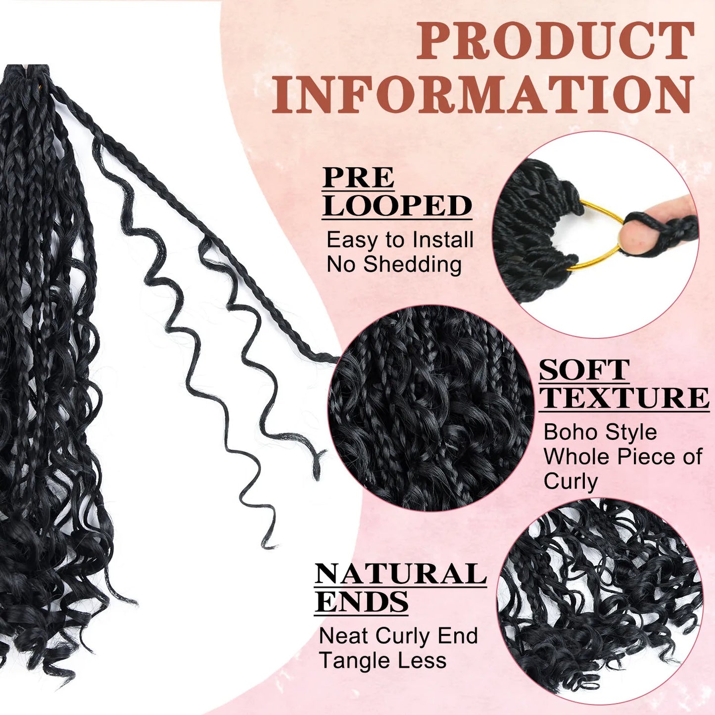 10 Inch Bob Goddess Box Braids Crochet Synthetic Hair 1Pcs/Lot