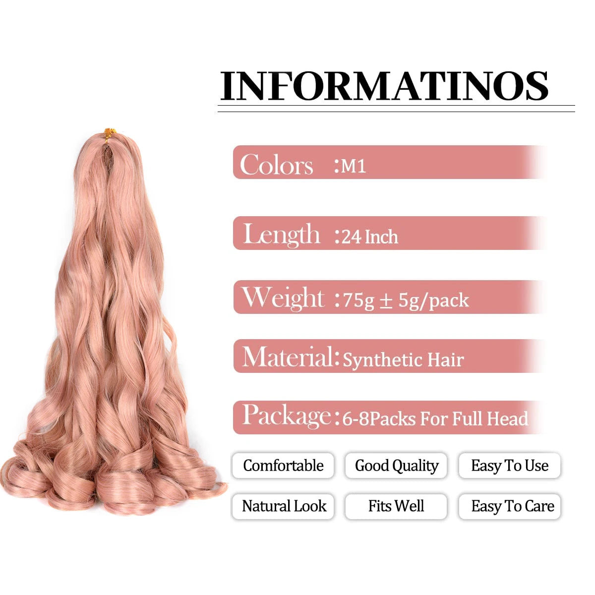 Loose French Spiral Curl Synthetic Pre-Stretched Braiding Hair