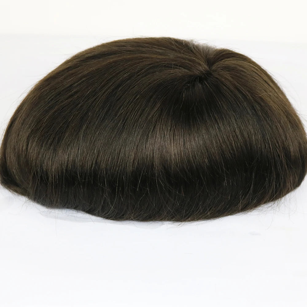 Durable Fine Mono PU Base Natural Hairline Toupee/Replacement Unit 100% Man Human Hair Prosthesis Capillary - Various Options Available