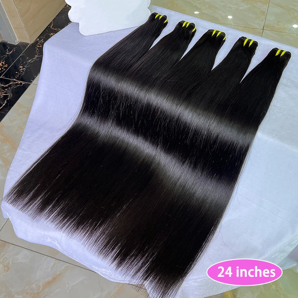 Bone Straight 100% Unprocessed Raw Virgin Human Hair Bundles